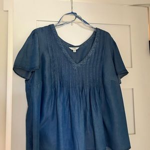 terra sky 🌌 blue ruffled top